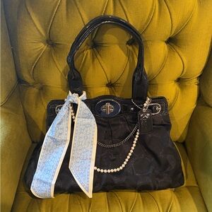 Vintage Coach Ashley Signature Sateen Satchel bag